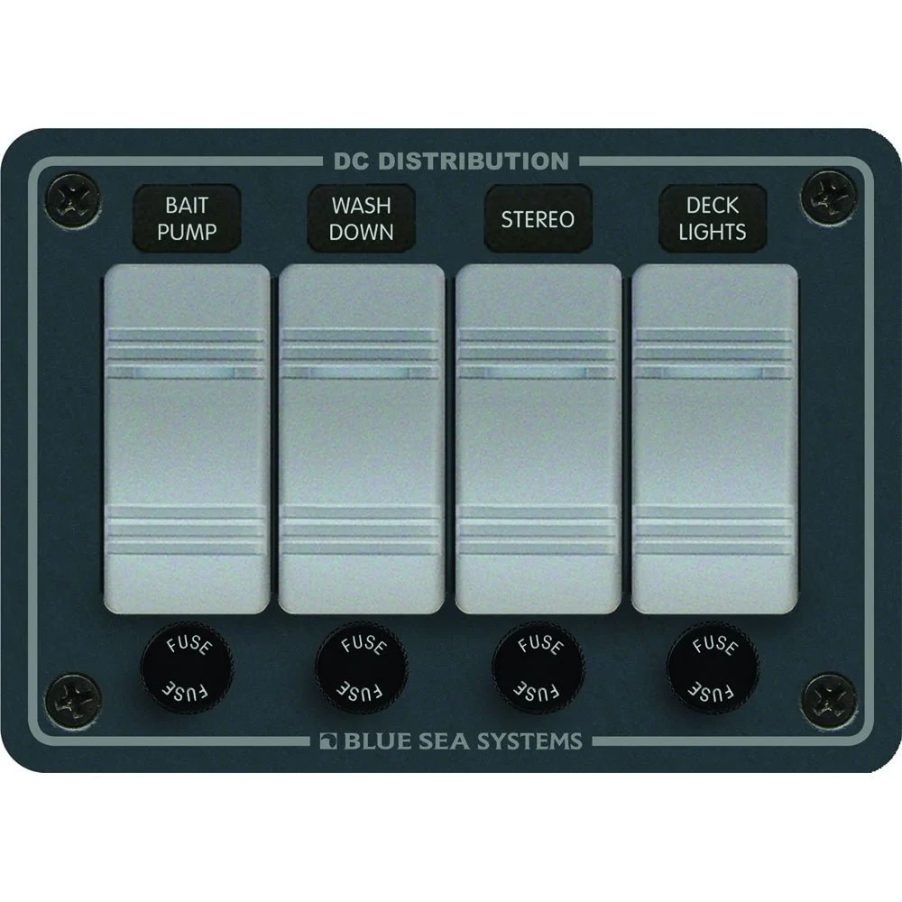 Blue Sea Systems 8262 Waterproof Panel 4 Position - Slate Grey – Marine Boat Replacement Part