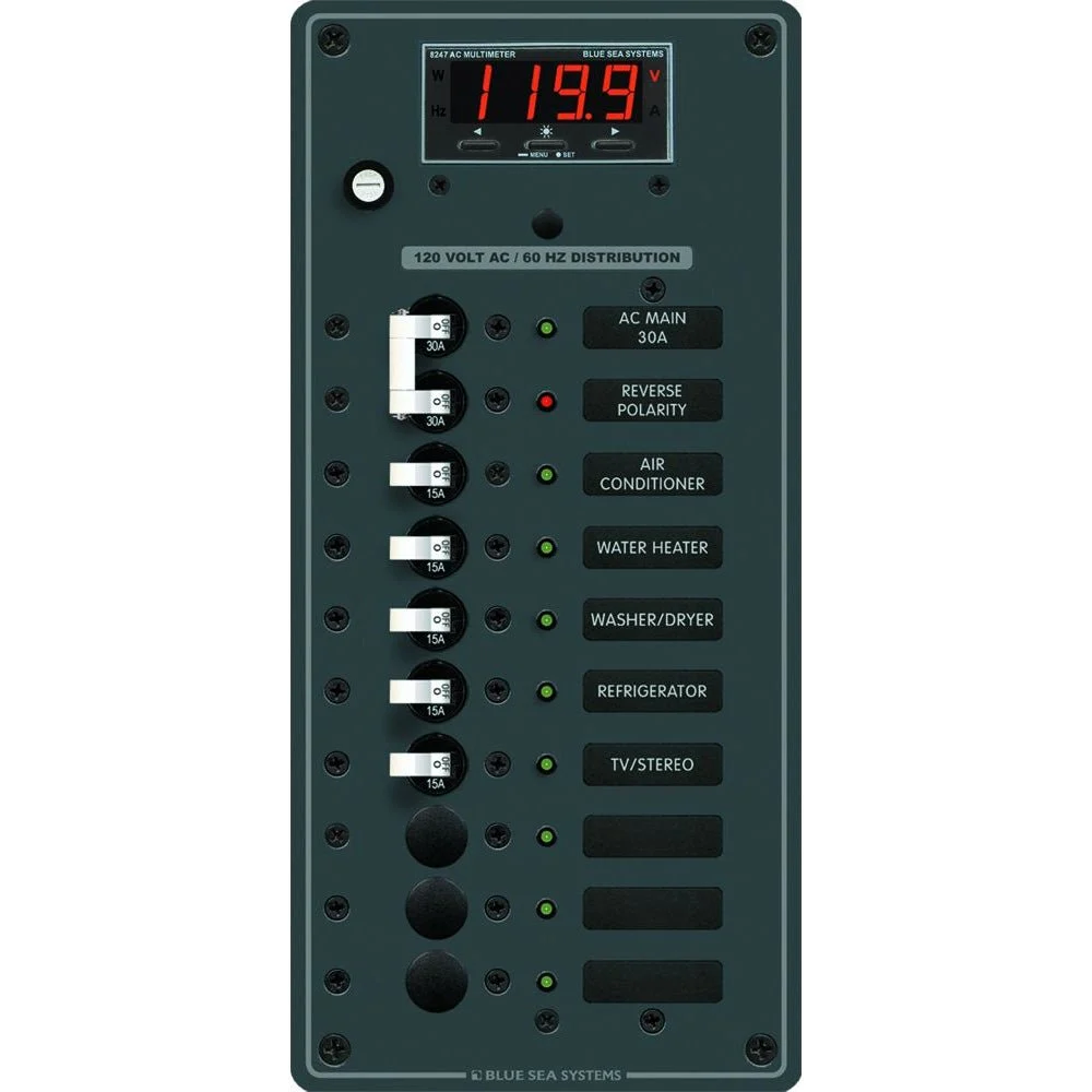 Blue Sea Systems 8406 AC Main + 8 Positions – Marine Electrical Replacement Part