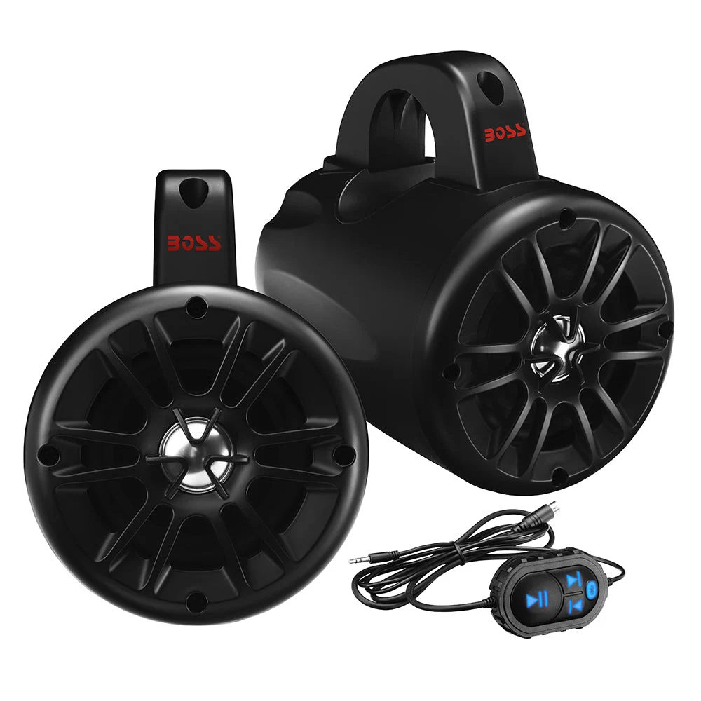 Boss Audio 4" BM40AMPBT Amplified Waketower Speakers - Matte Black - 500W – Marine Electrical Replacement Part