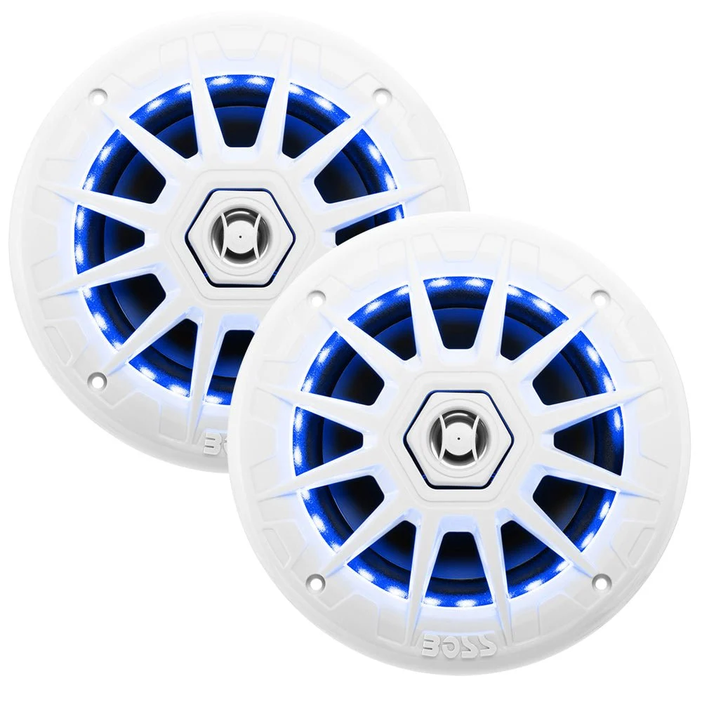 Boss Audio 6.5" MRGB65 Speakers w/RGB Lighting - White - 200W – Marine Electrical Replacement Part