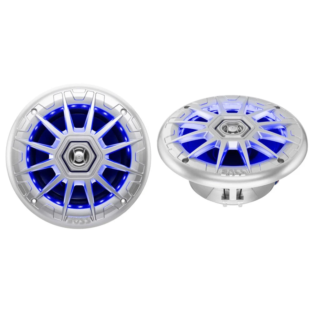 Boss Audio 6.5" MRGB65S Speakers w/RGB Lighting - Silver - 200W – Marine Electrical Replacement Part