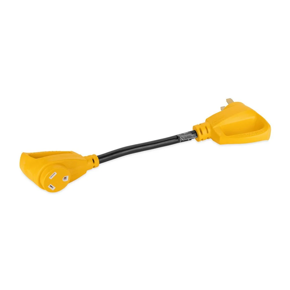 Camco Power Grip 18" Dogbone Adapter - 50 Amp Male/30 Amp Female – Marine Electrical Replacement Part
