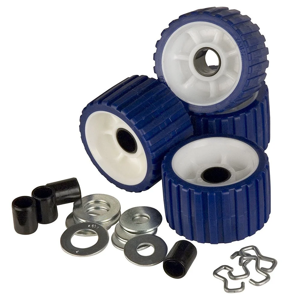C.E. Smith Ribbed Roller Replacement Kit - 4-Pack - Blue – Marine Boat Replacement Part