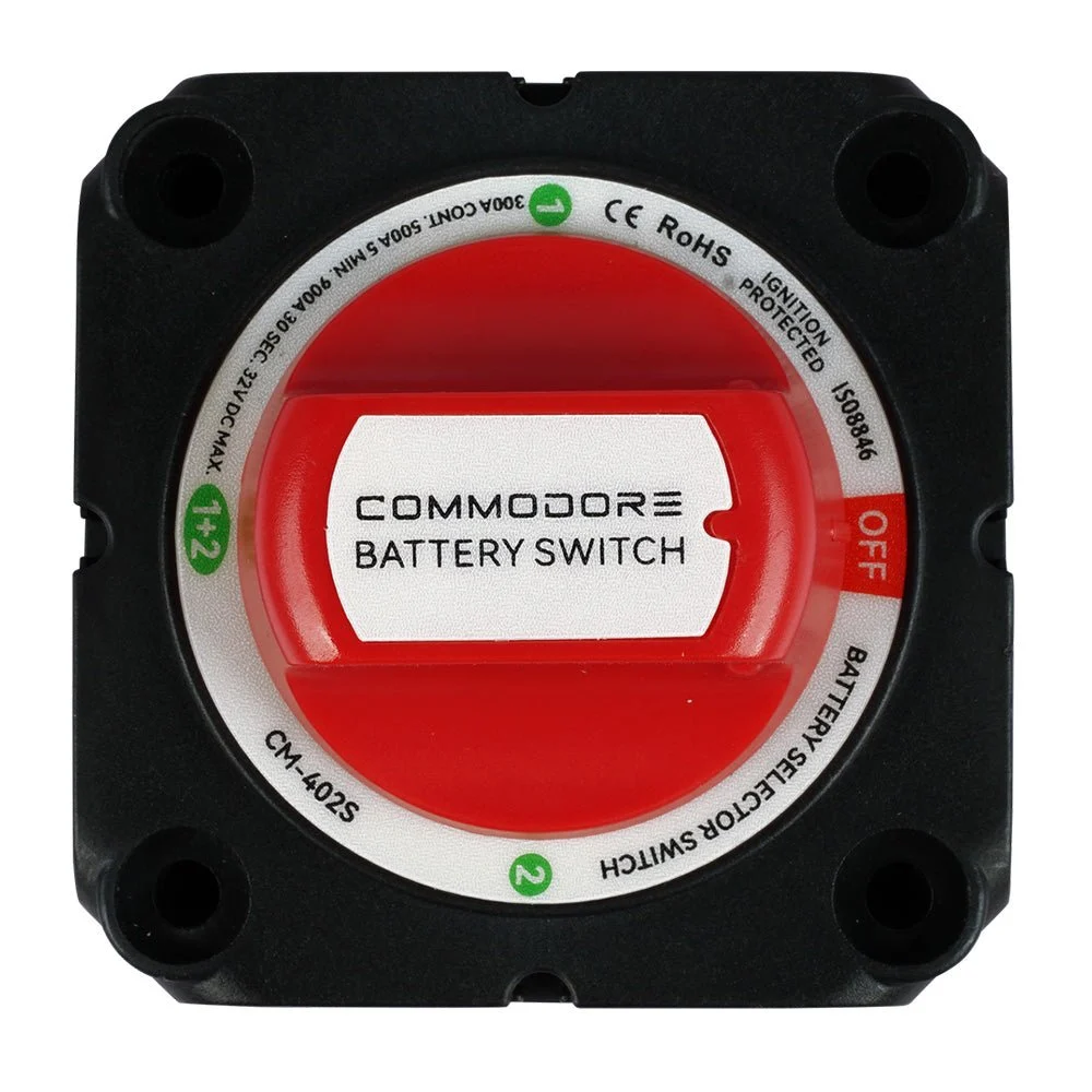 Commodore 4-Position Compact Dual Battery Selector Switch – Marine Boat Replacement Part