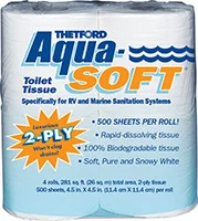 Thetford - Aqua Soft 2 Ply Toilet Tissue - 4 Pack - 3300
