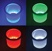 T-h Marine - Led Plastic Cup Holder W/ Ss Rim - Red - LED-LCH-R-DP