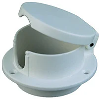 Perko - Rope Deck Pipe W/ Hinged Cover - White - 1057DP0WHT