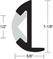 Taco Metals - Alum. Rub Rail Brite Anod. 12' - A11-0347BLY12D