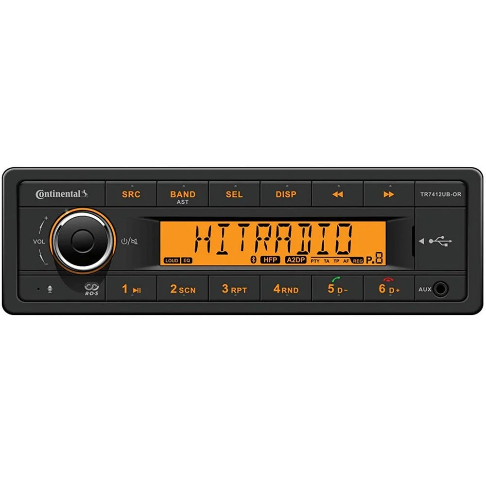 Continental Stereo w/AM/FM/BT/USB - Harness Included - 12V – Marine Electrical Replacement Part