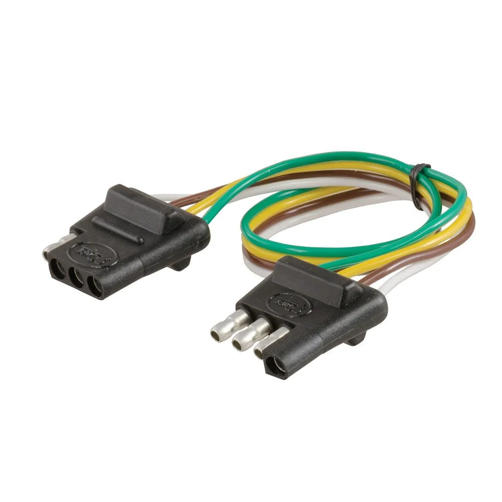 Curt 4-Way Flat Connector Plug & Socket w/12” Wires – Marine Electrical Replacement Part