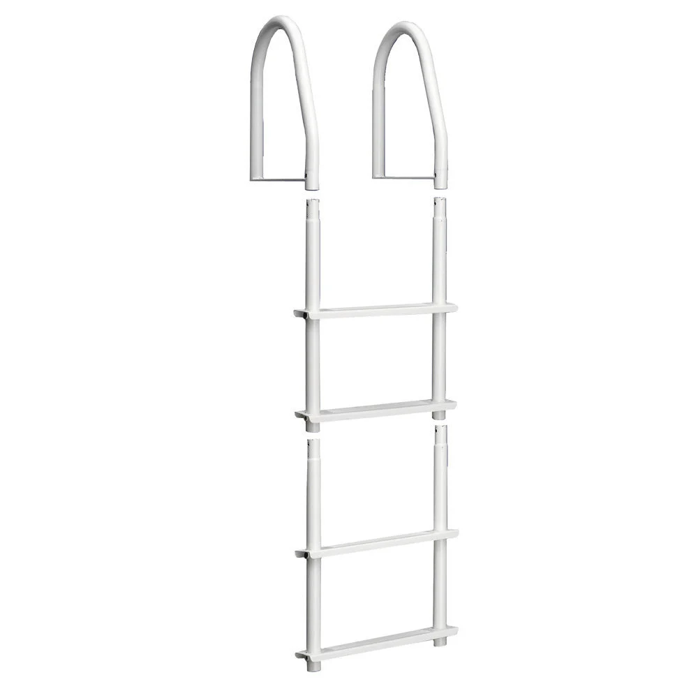 Dock Edge Fixed 4 Step Ladder Bright White Galvalume