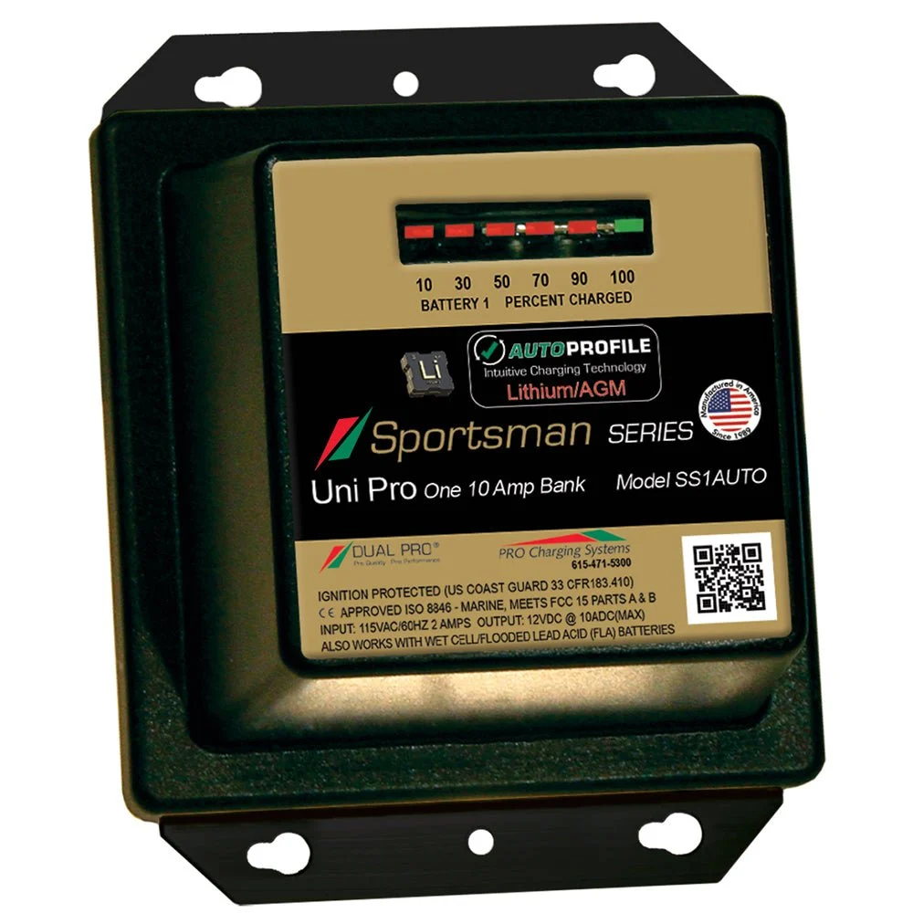 Dual Pro SS1 Auto 10A - 1-Bank Lithium/AGM Battery Charger – Marine Boat Replacement Part