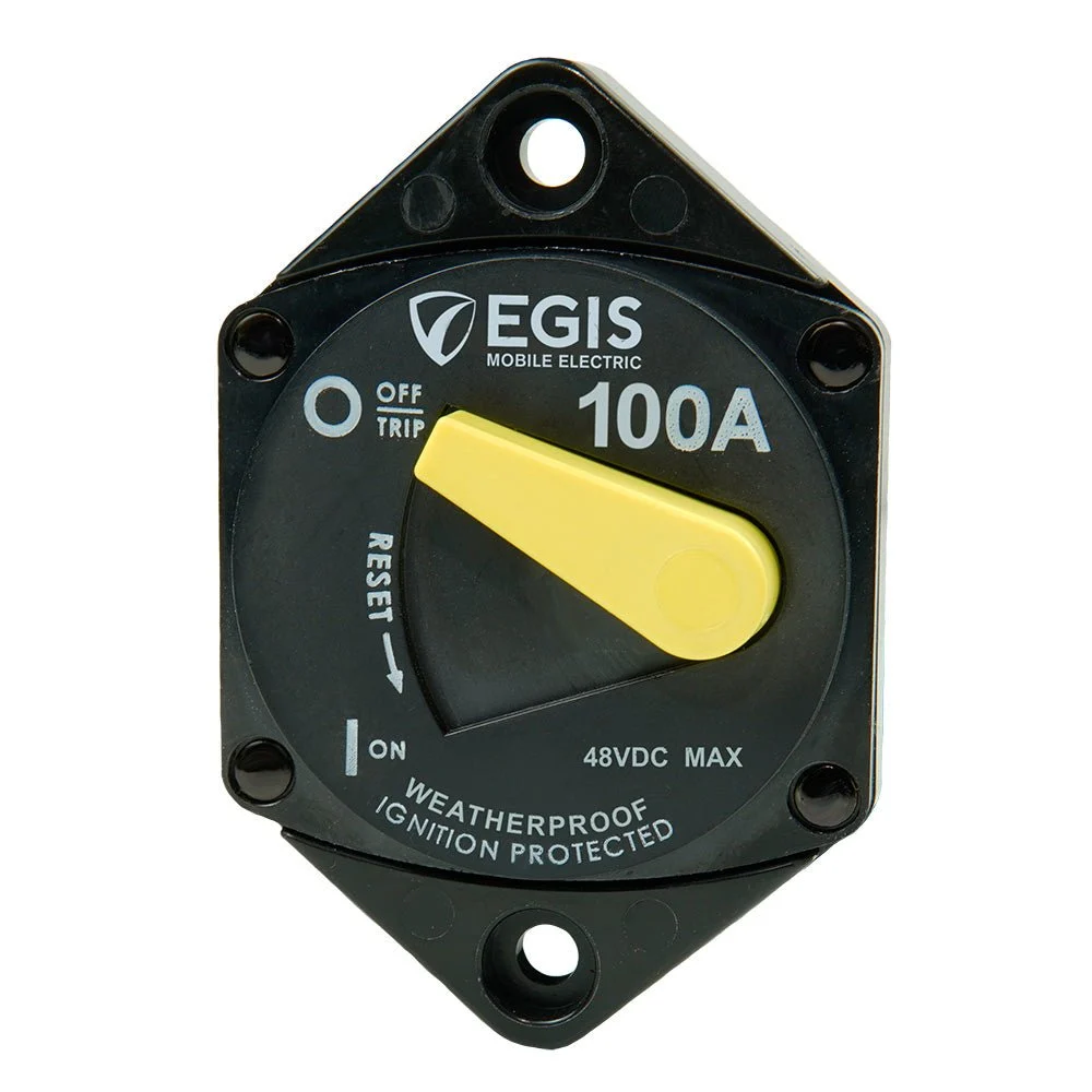 Egis Mobile Electric Egis 100A Panel Mount 87 Series Circuit Breaker – Marine Electrical Replacement Part