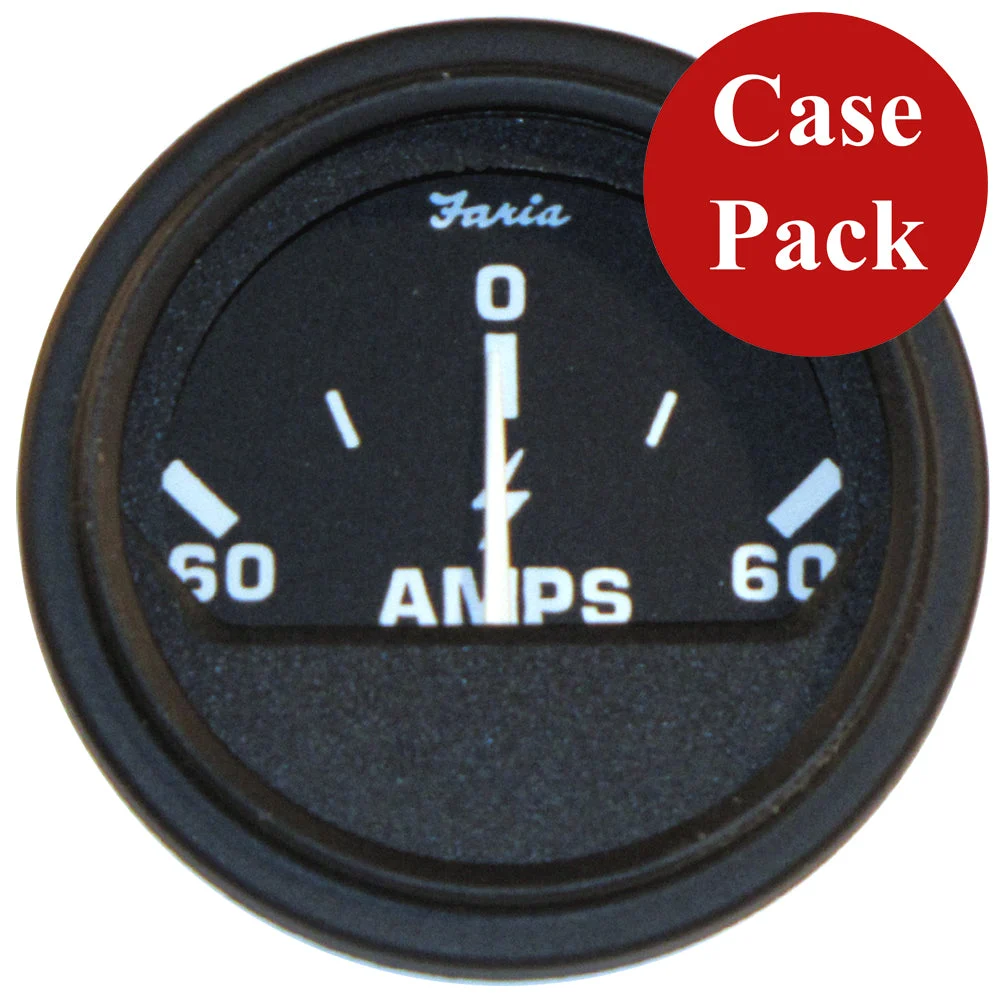 Faria 2" Heavy-Duty Ammeter (60-0-60) - Black *Bulk Case of 24*