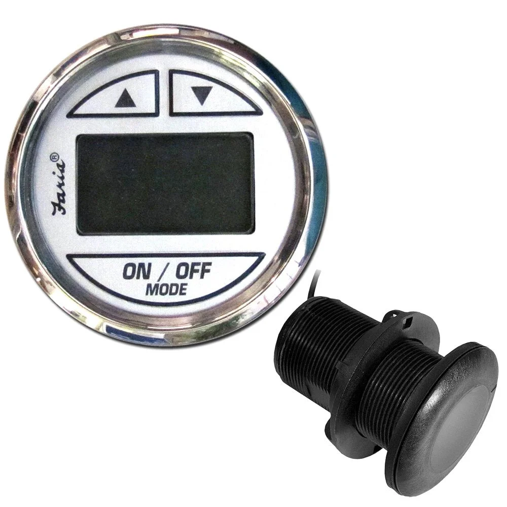 Faria Beede Instruments Chesapeake White SS 2" Depth Sounder w/Thru-Hull Transducer – Marine Electrical Replacement Part