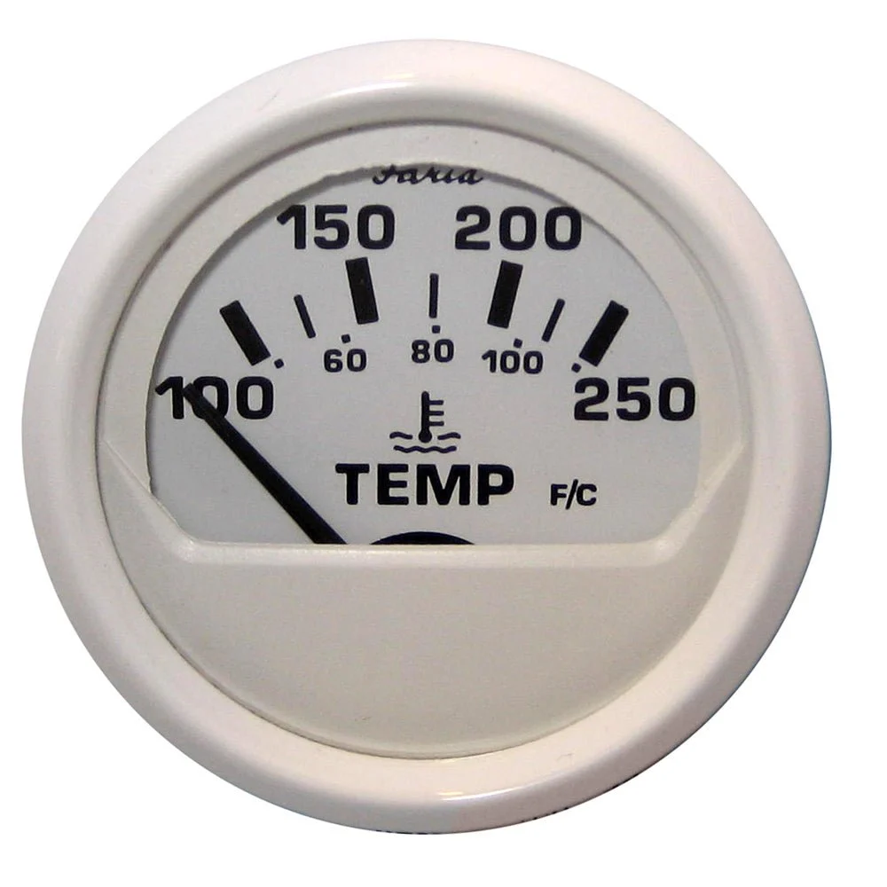 Faria Beede Instruments Dress White 2" Water Temperature Guage (100-250°F) – Marine Boat Replacement Part