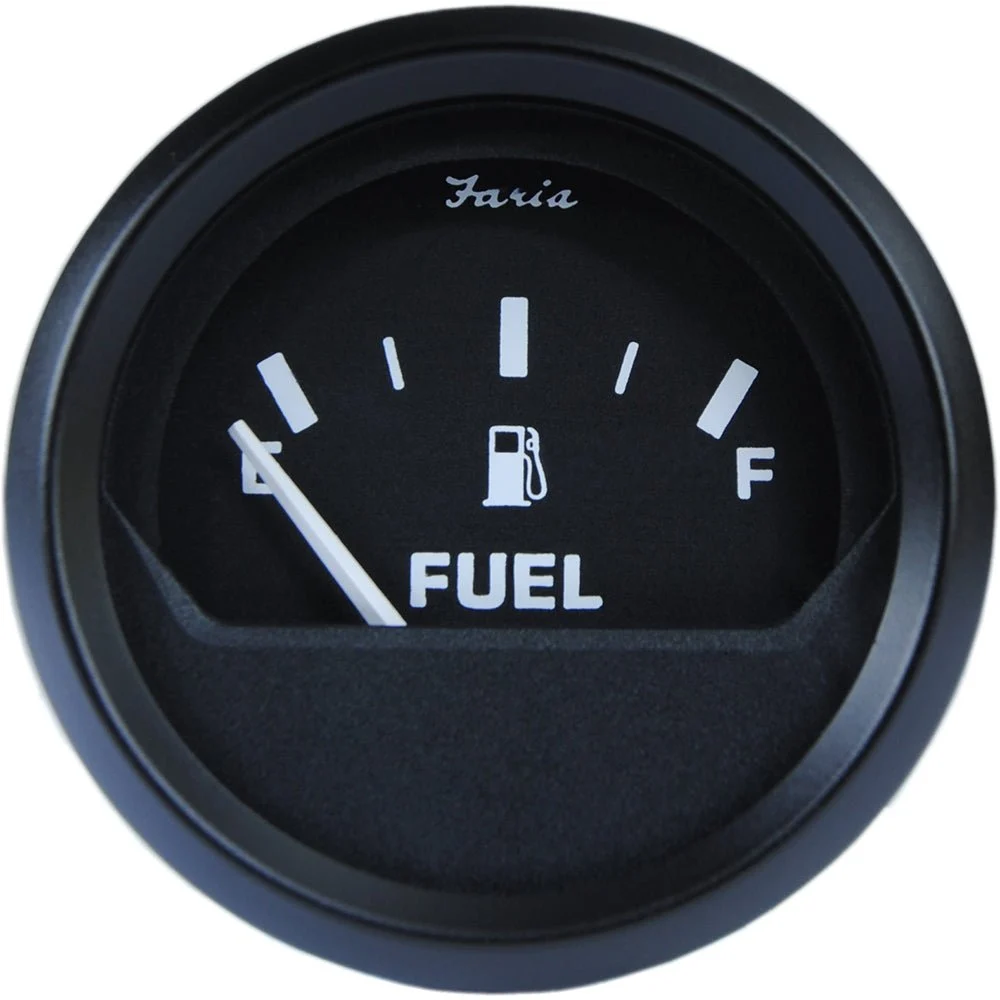 Faria Beede Instruments Euro Black 2" Fuel Level Gauge - Metric – Marine Boat Replacement Part