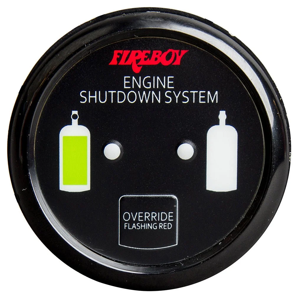 Fireboy-Xintex Deluxe Helm Display w/Gauge Body, LED & Color Graphics f/Engine Shutdown System - Black Bezel D – Marine Boat Replacement Part