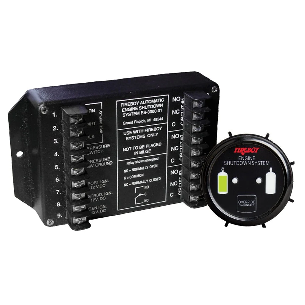 Fireboy-Xintex Engine Shutdown System w/Round Display – Marine Boat Replacement Part