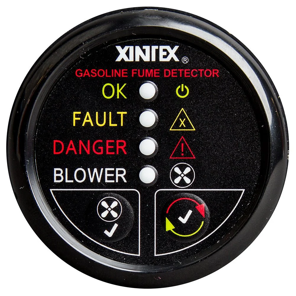 Fireboy-Xintex Gasoline Fume Detector w/Blower Control - Black Bezel - 12V – Marine Fuel System Replacement Part