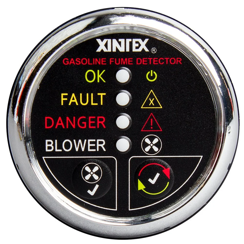Fireboy-Xintex Gasoline Fume Detector w/Blower Control - Chrome Bezel - 12V – Marine Fuel System Replacement Part