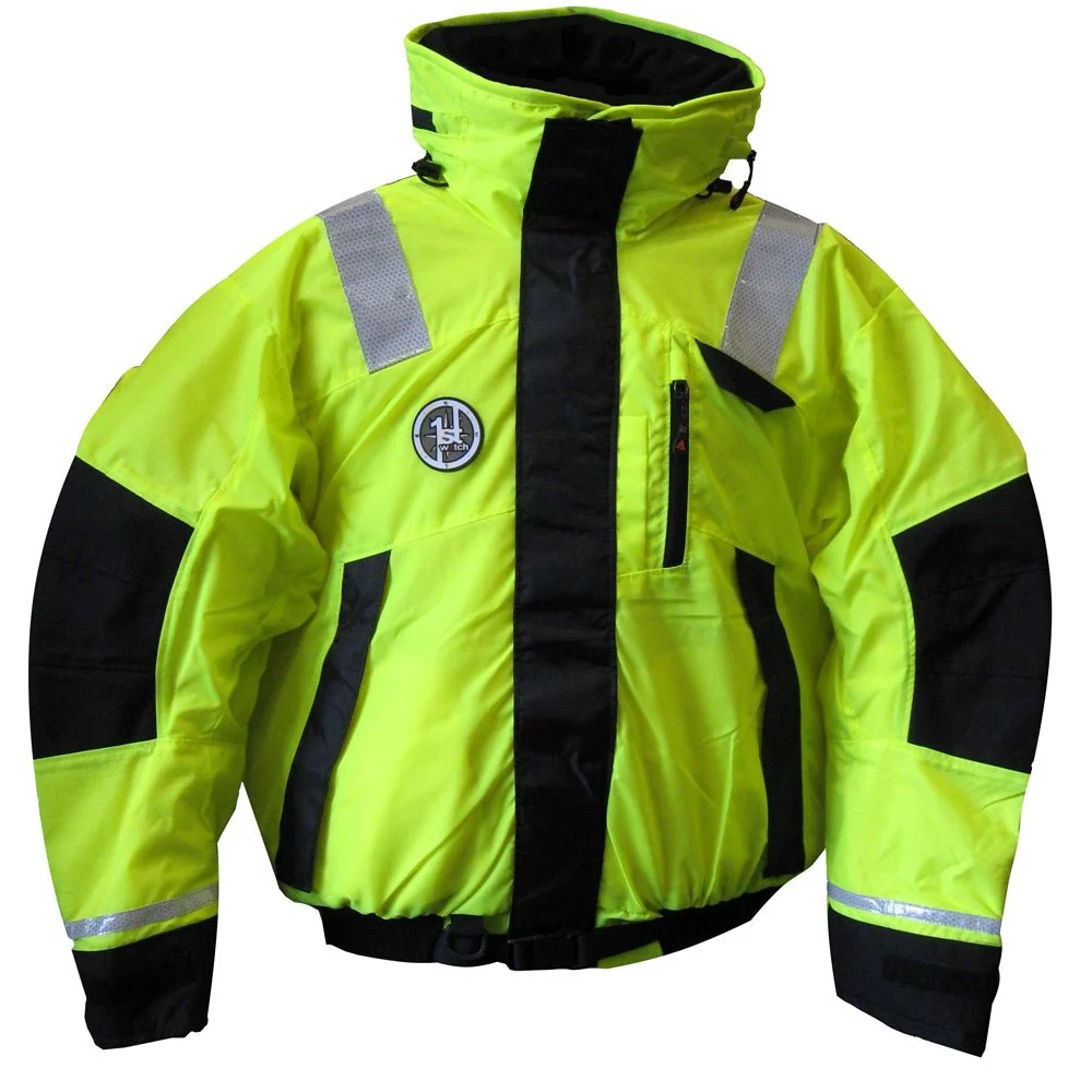 First Watch AB-1100 Flotation Bomber Jacket - Hi-Vis Yellow/Black - Large – Marine Boat Replacement Part