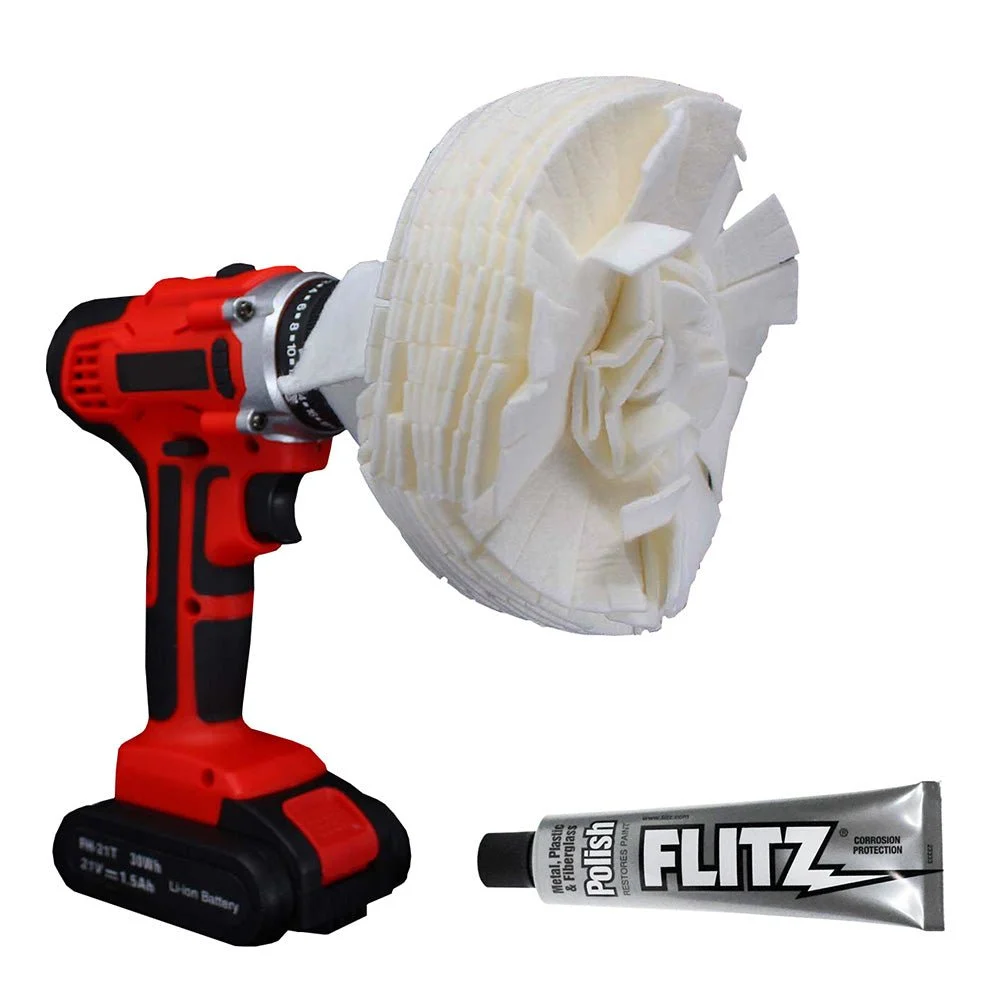 Flitz Buff Ball - Extra Large 7" - White w/1.76oz Tube Flitz Polish – Marine Boat Replacement Part