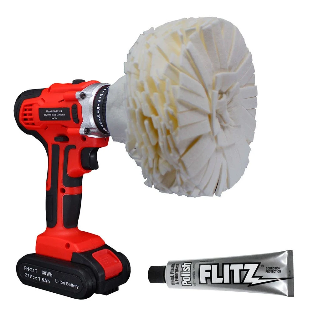 Flitz Buff Ball - Large 5" - White w/1.76oz Tube Flitz Polish – Marine Boat Replacement Part