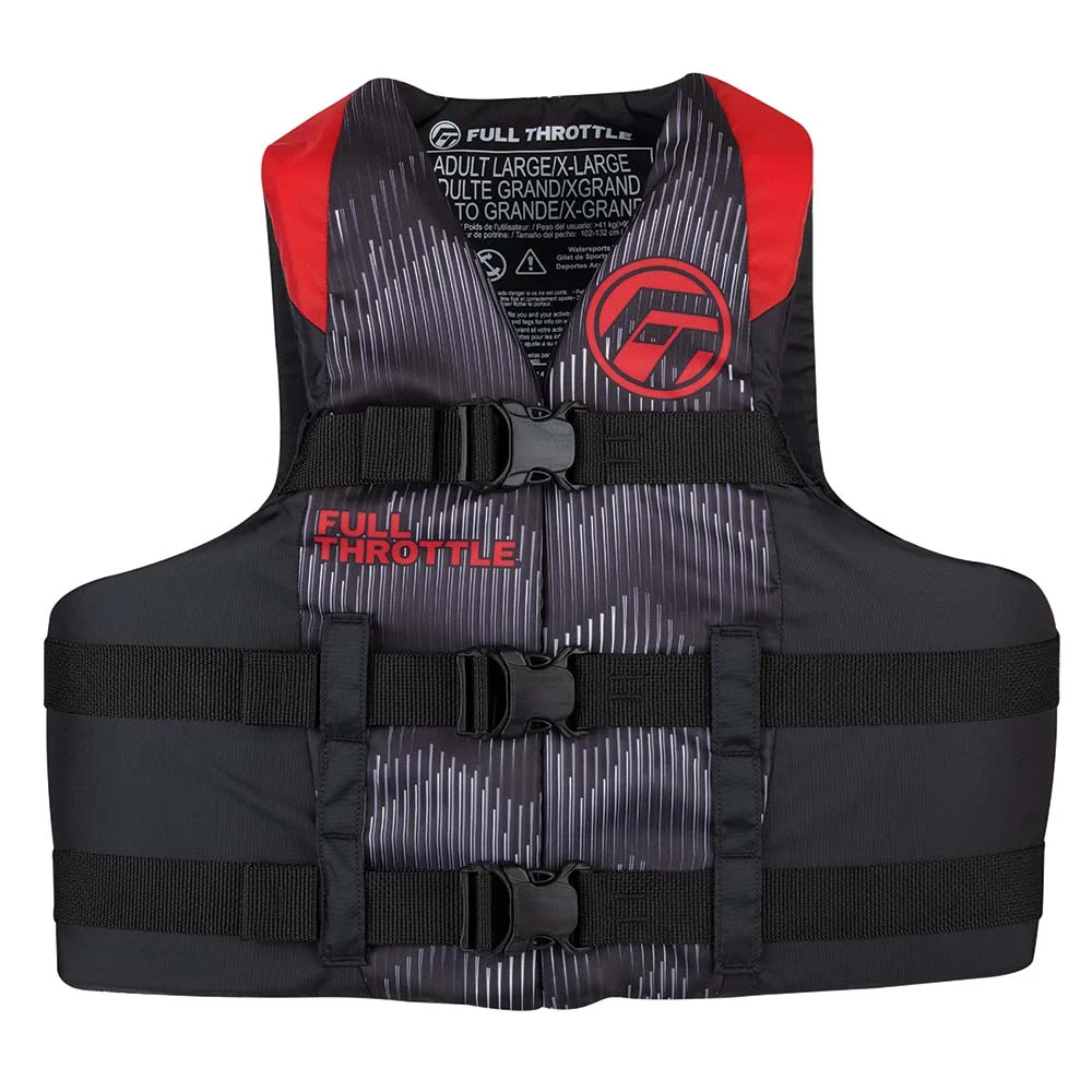 Full Throttle Adult Nylon Life Jacket - S/M - Red/Black – Marine Boat Replacement Part