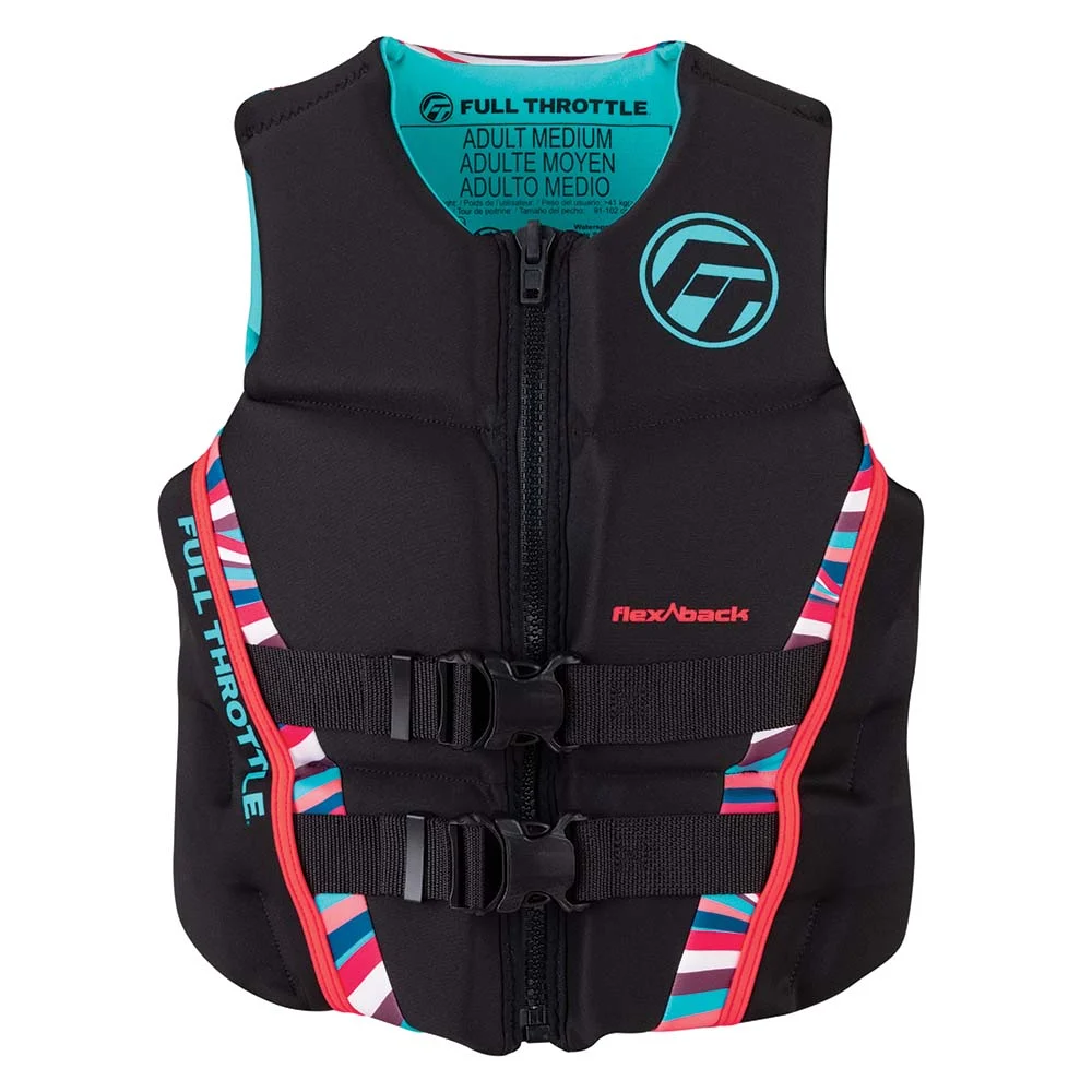 Full Throttle Women's Rapid-Dry Flex-Back Life Jacket - Women's XS - Pink/Black – Marine Boat Replacement Part