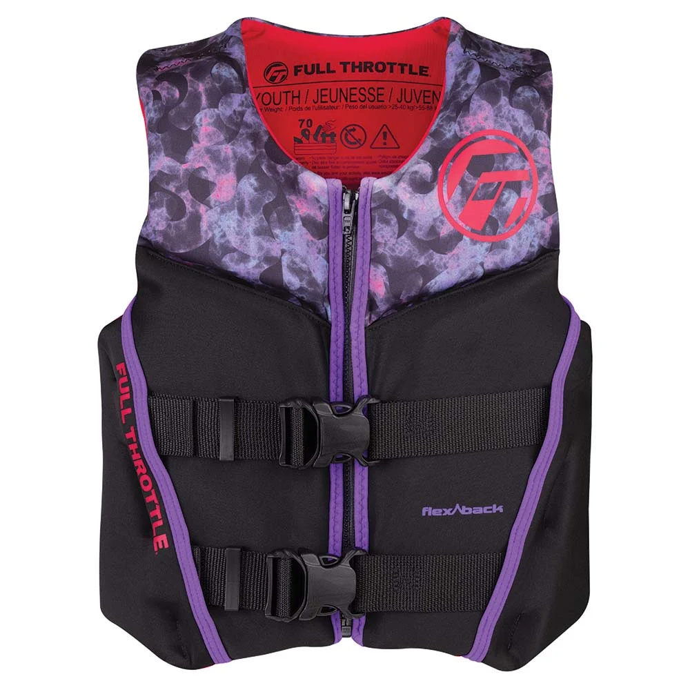 Full Throttle Youth Rapid-Dry Flex-Back Life Jacket - Pink/Black – Marine Boat Replacement Part