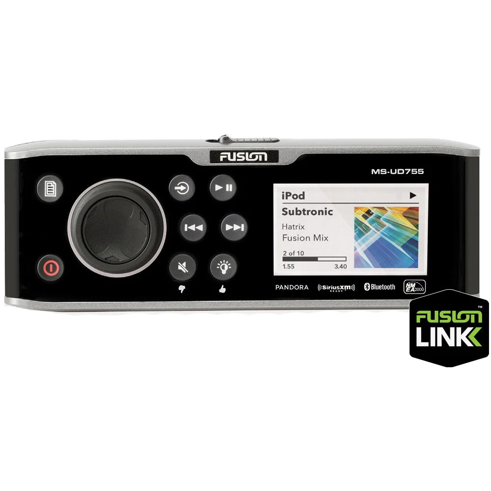 FUSION MS-UD755 Stereo w/Built-In Dock and AM/FM/BT/SiriusXM - 4 Zone