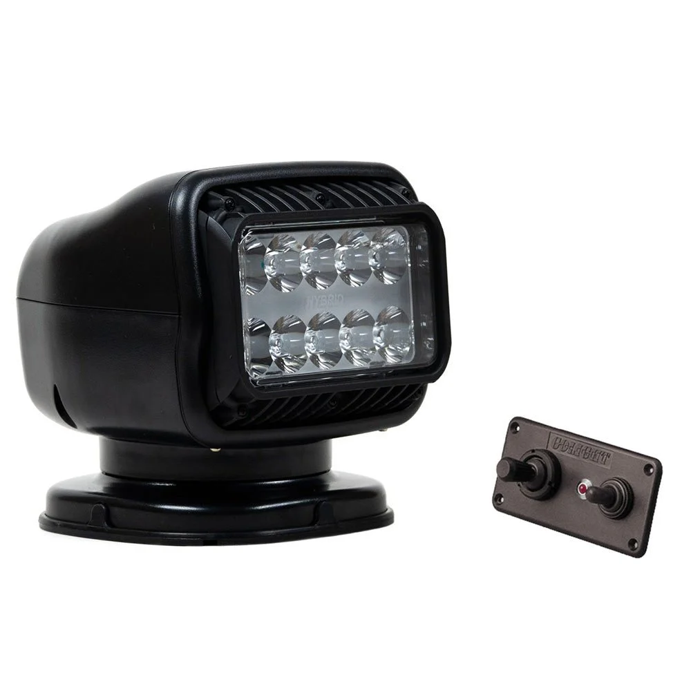 Golight GT Series LED Hybrid Light Permanent Mount w/Handheld Wireless Remote - 12V - Black – Marine Boat Replacement Part
