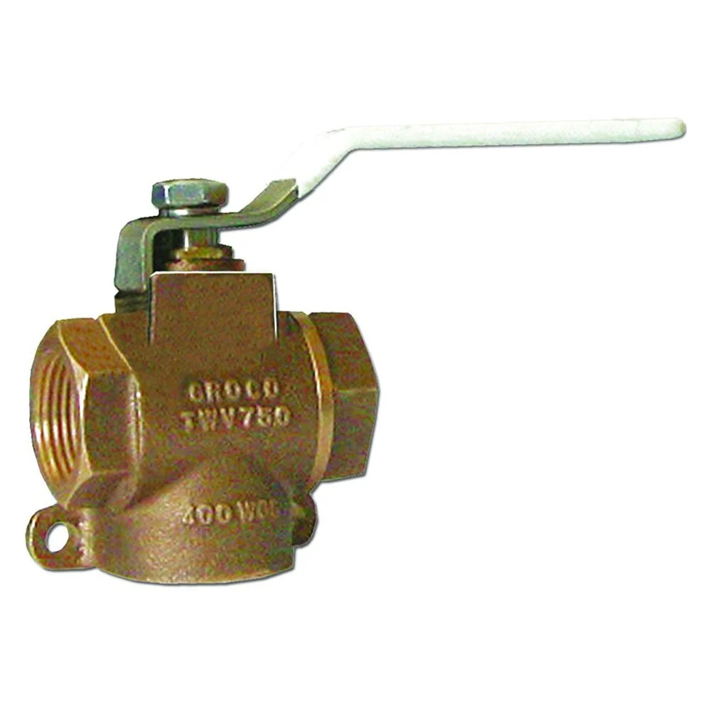 Groco 1-1/2" NPT Bronze 3-Way Valve – Marine Boat Replacement Part