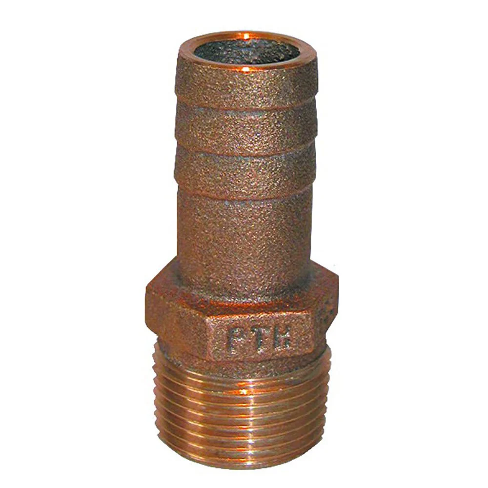 Groco 1-1/4" NPT x 1-1/4" ID Bronze Pipe to Hose Straight Fitting – Boat Pump & Plumbing Part