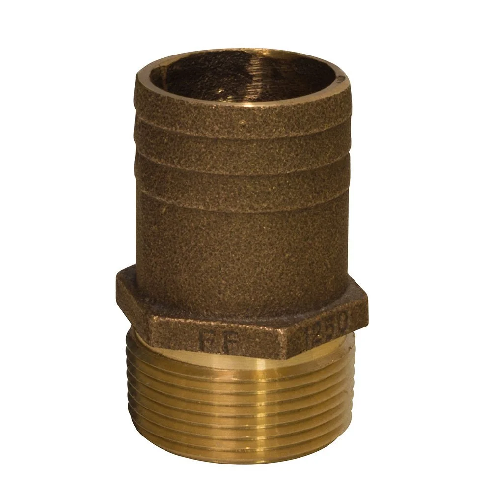 Groco 2" NPT x 2-1/4" Bronze Full Flow Pipe to Hose Straight Fitting – Boat Pump & Plumbing Part