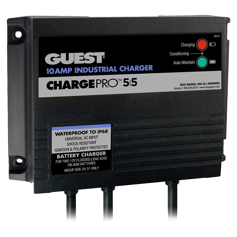 Guest 10AMP - 12/24V 2 Bank 120V Input On-Board Battery Charger – Marine Boat Replacement Part