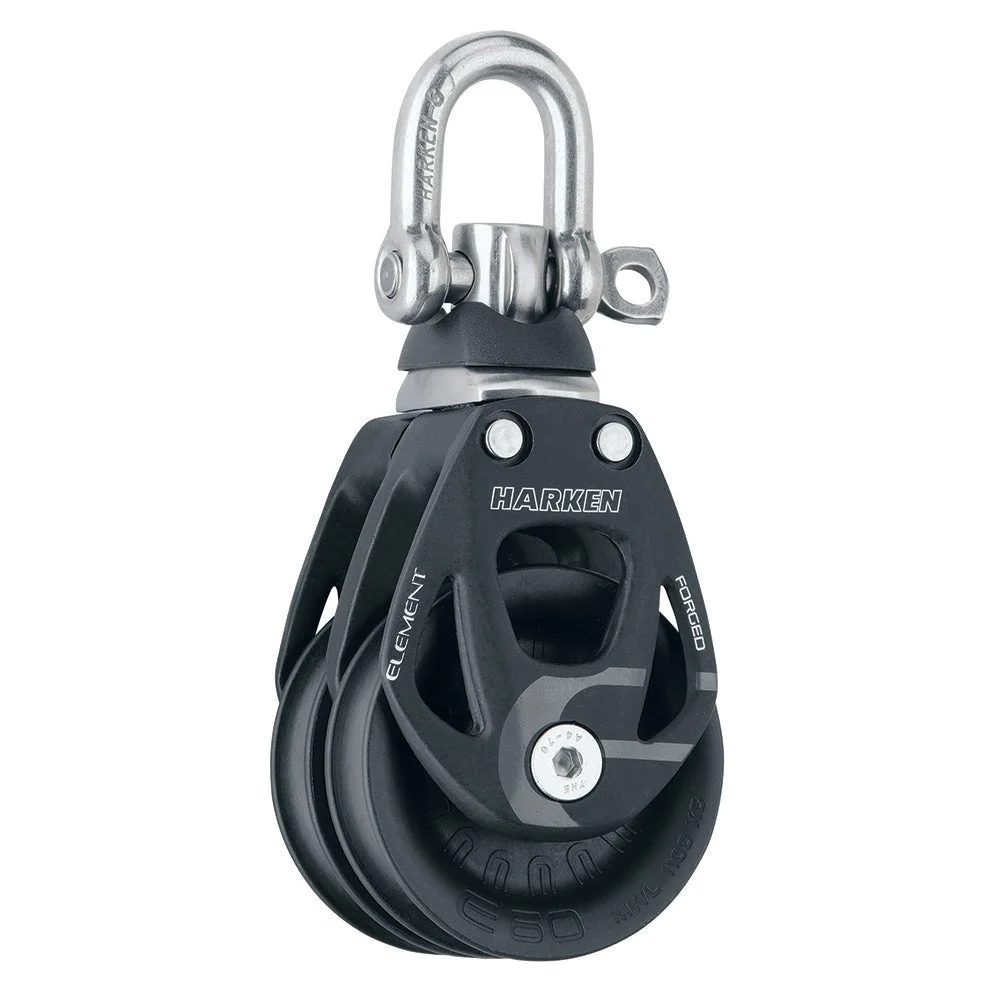 Harken 60mm Double Aluminum Element Block w/Swivel – Marine Boat Replacement Part