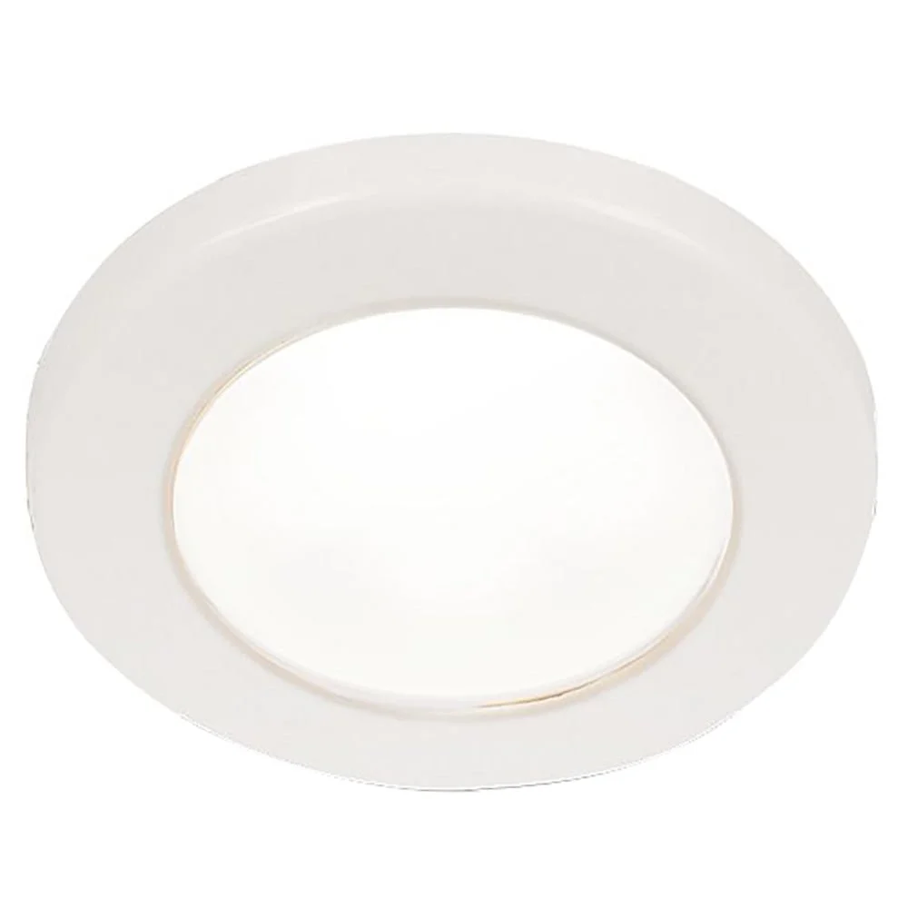 Hella Marine EuroLED 75 3" Round Screw Mount Down Light - White LED - White Plastic Rim - 12V