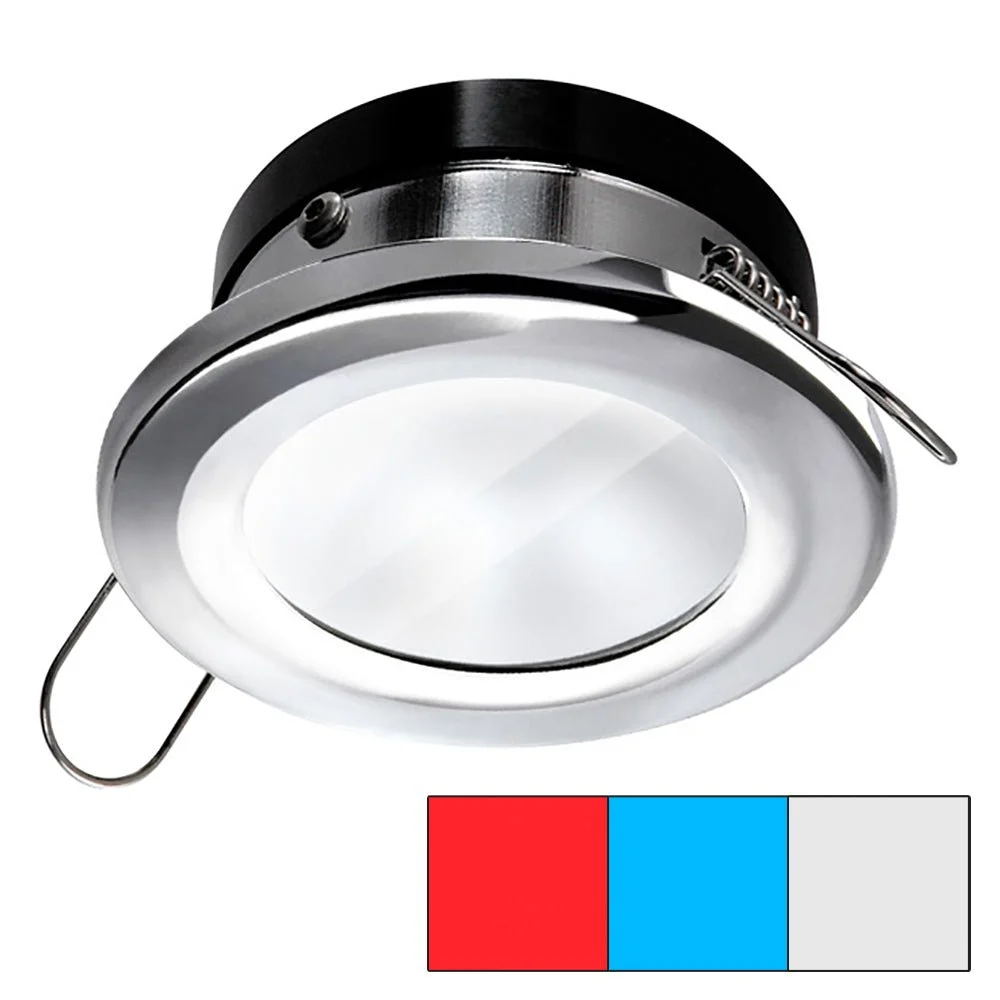 I2Systems Inc i2Systems Apeiron A1120 Spring Mount Light - Round - Red, Cool White & Blue - Polished Chrome – Marine Boat Replacement Part