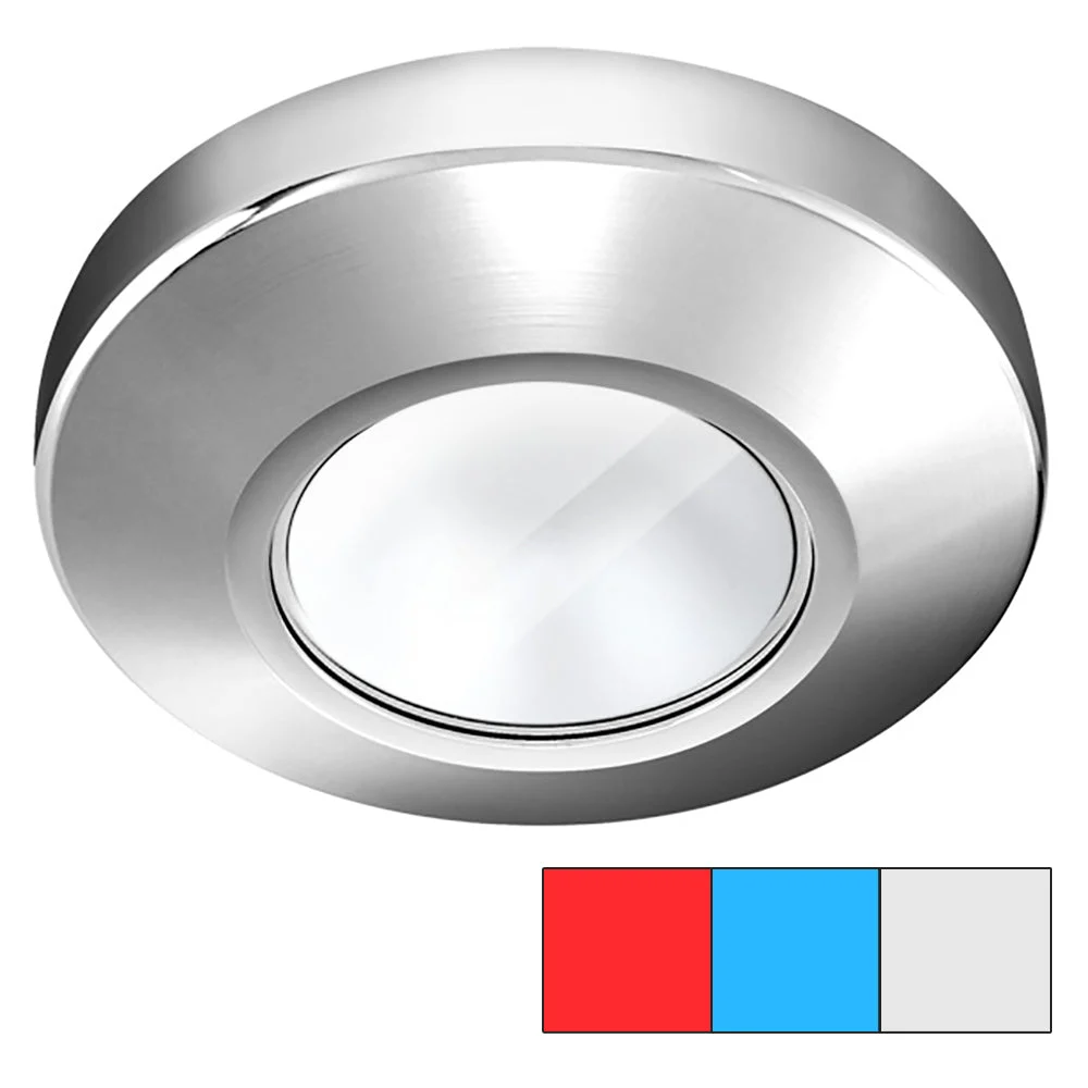 I2Systems Inc i2Systems Profile P1120 Tri-Light Surface Light - Red, Cool White & Blue - Chrome Finish – Marine Boat Replacement Part