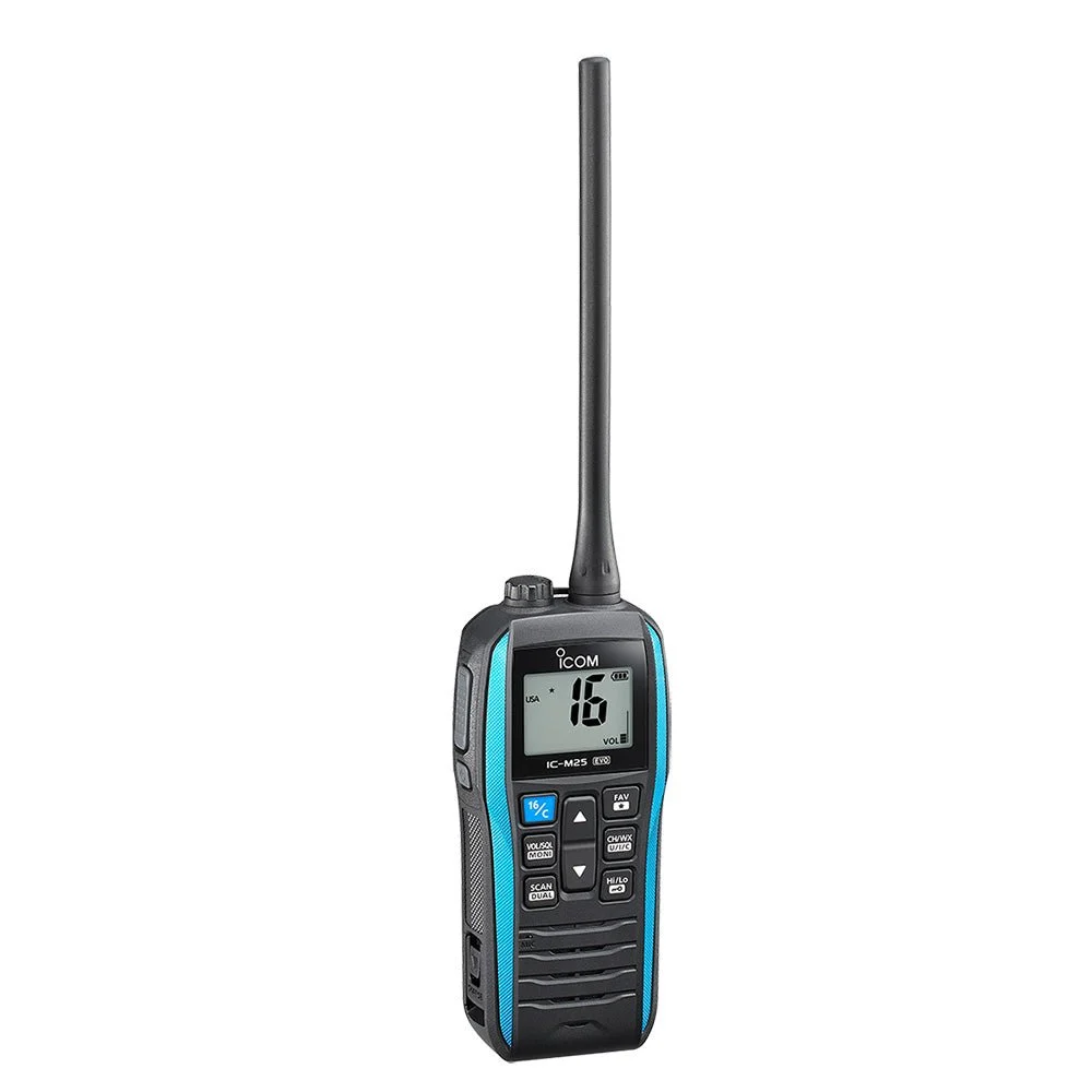Icom M25 EVO Handheld VHF Radio - Blue – Marine Boat Replacement Part
