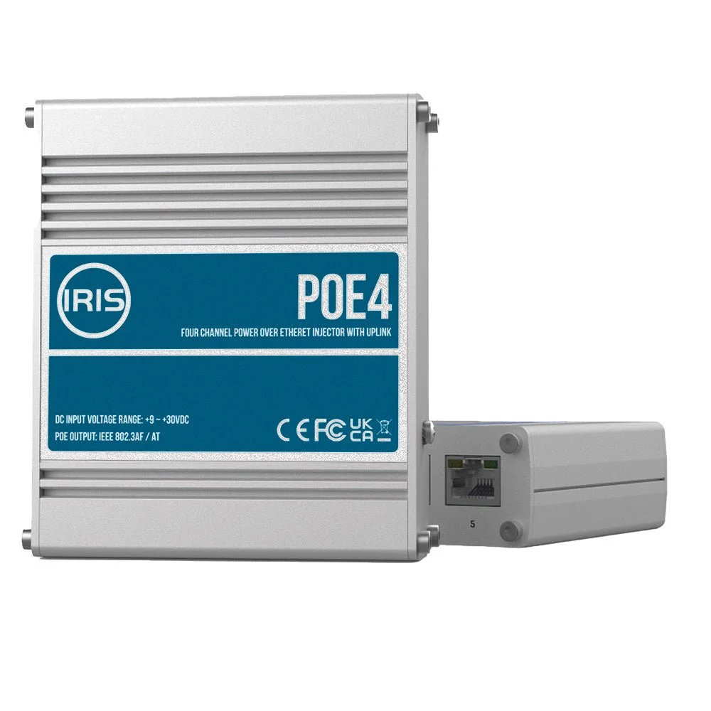 Iris Innovations Iris Four Channel Uplink Power Over Ethernet Switch - IEEE802.3af & 3at Compliant - 9-30VDC Inp – Marine Electrical Replacement Part
