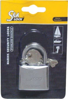 SeaLock Marine Padlock - 30mm (1-12/64") - Chrome Plated Brass - Stainless Steel Shackle