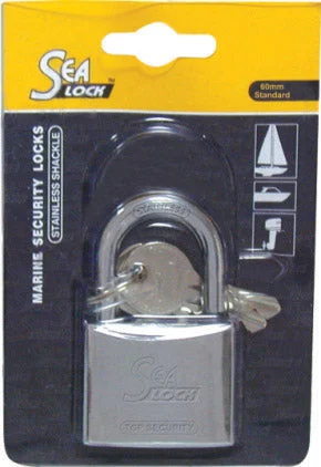 SeaLock Marine Padlock - 60mm (2-23/64") - Chrome Plated Brass - Stainless Steel Shackle