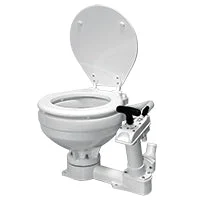 LT-I Marine Manual Toilet - Regular Size - Porcelain Bowl - Above/Below Waterline - Reversible Pump