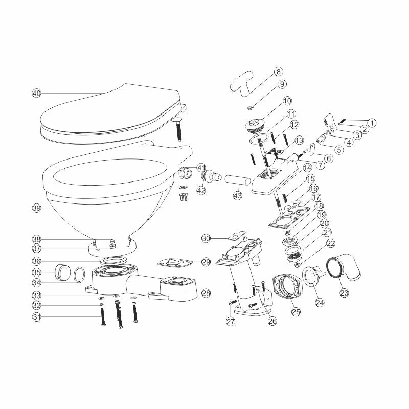 Kit E - Base to Bowl Mounting Kit for LT-0 & LT-I Marine Toilets - Installation Hardware