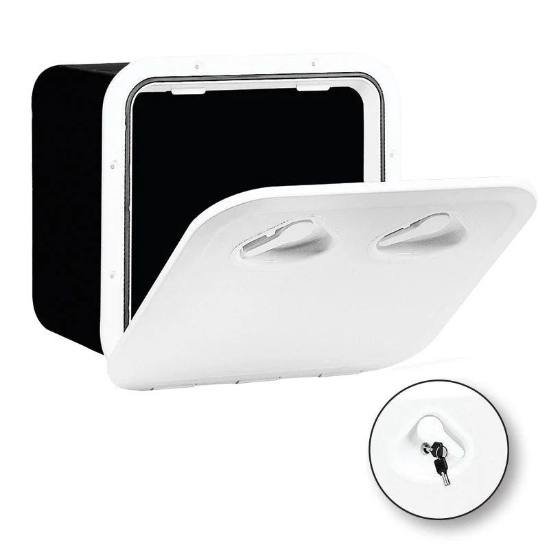 Top Line Storage Hatch with Lock - White 14-9/16" x 14-49/64" (370 x 375 mm)