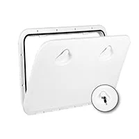 Top Line Marine Hatch with Lock - White 18-7/64" x 20-43/64" (460 x 525 mm)