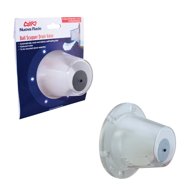 Ball Scupper Drain Valve - 114mm (5") - Cockpit Deck Drain - Self-Draining